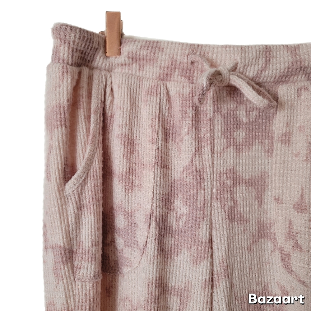 Pink Rose Pajama Set Womens L Large Pink Long Sleeve Top Pant Bottoms - Picture 5 of 9